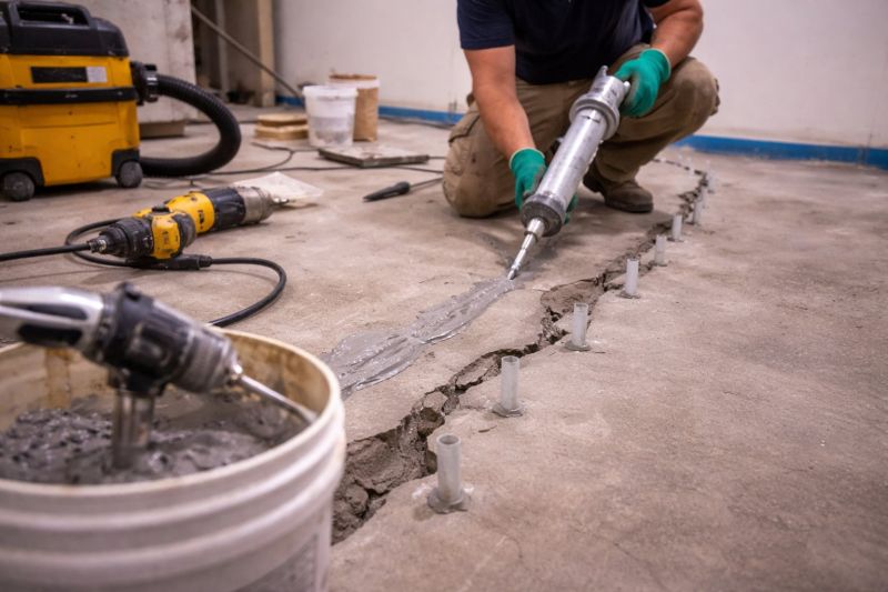 Cracked Basement Floor Repair in Camden, SC