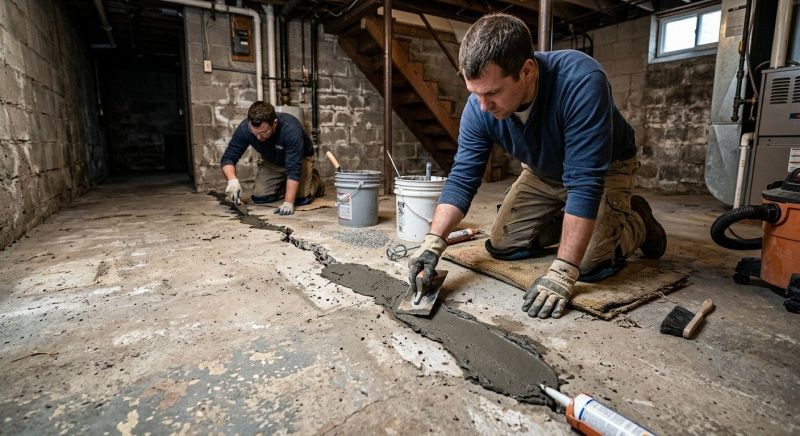 Cracked Basement Floor Repair in Camden, SC